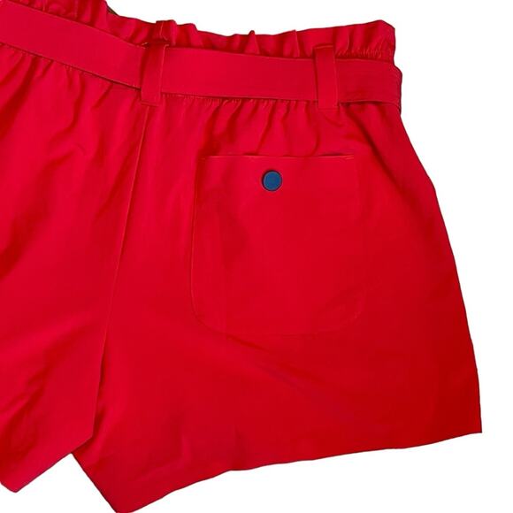 Athleta Women’s Sz 12 Red Belted Shorts Lightweight Stretch Skyline - Picture 9 of 12